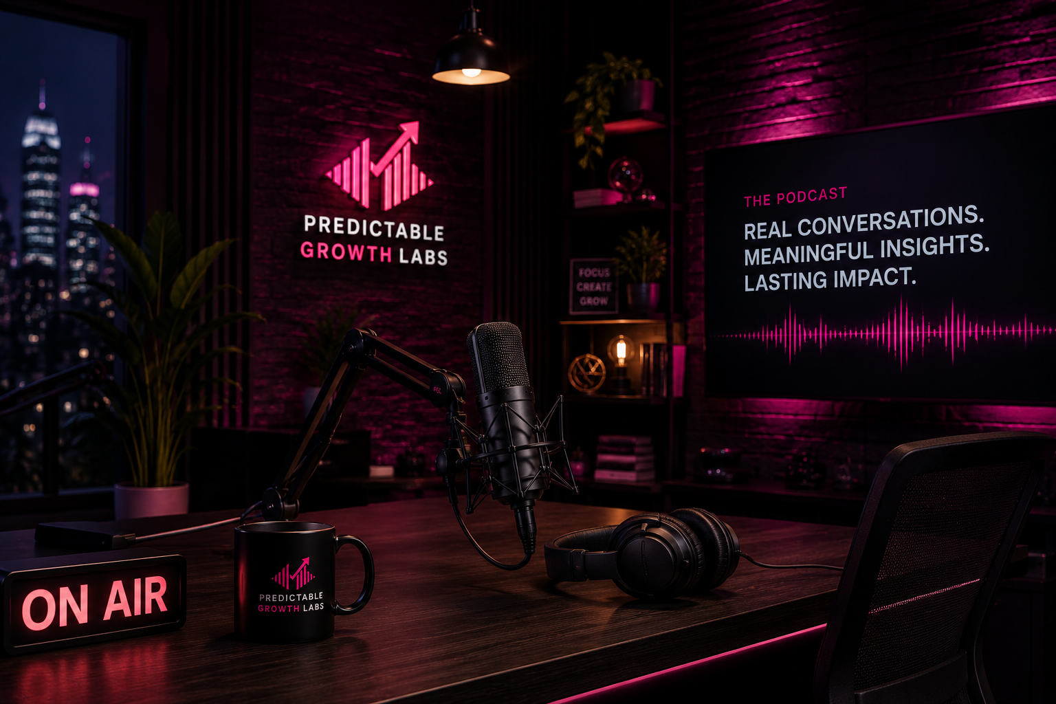 Predictable Growth Labs podcast studio